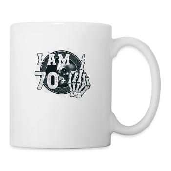 I'm 70 plus 1 middle finger Skull funny 71st - Mug - white - Right