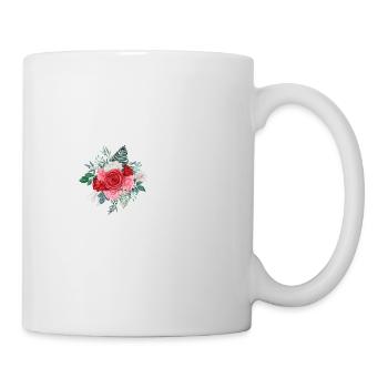 Roter Blumenbuchstabe c - Tasse - Weiß - Rechts