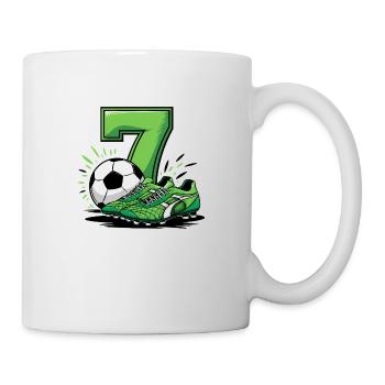 Fussball 7 Jahre - Tasse - Weiß - Rechts