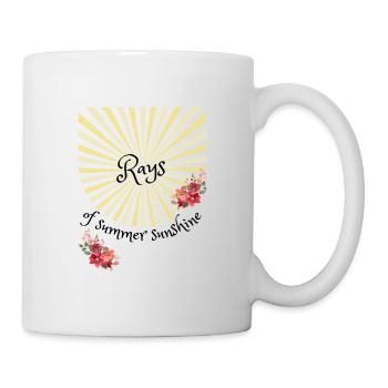 Été | Été | Arbre | Fleurs | Soleil - Mug blanc - blanc - Droite