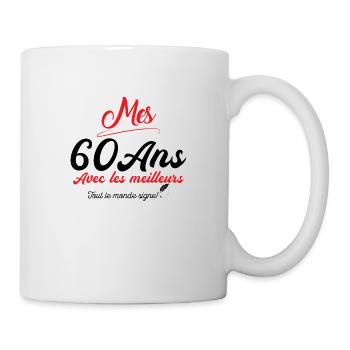 signer 60 ans anniversaire anniv 60 ans signature - Mug blanc - blanc - Droite