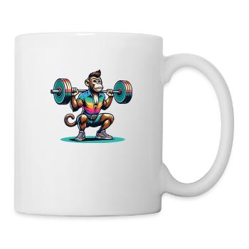 Cool Monkey Squatting In The Gym - Tasse - Weiß - Rechts