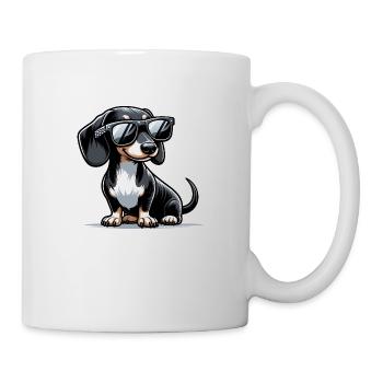 Chien teckel mignon - Mug blanc - blanc - Droite