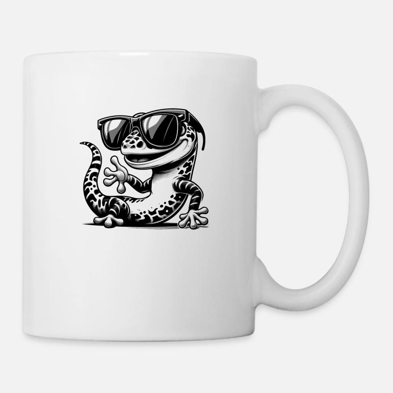 Gecko with sunglasses - Mug - white