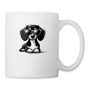 Cute dog with sunglasses - Mug - white - Right