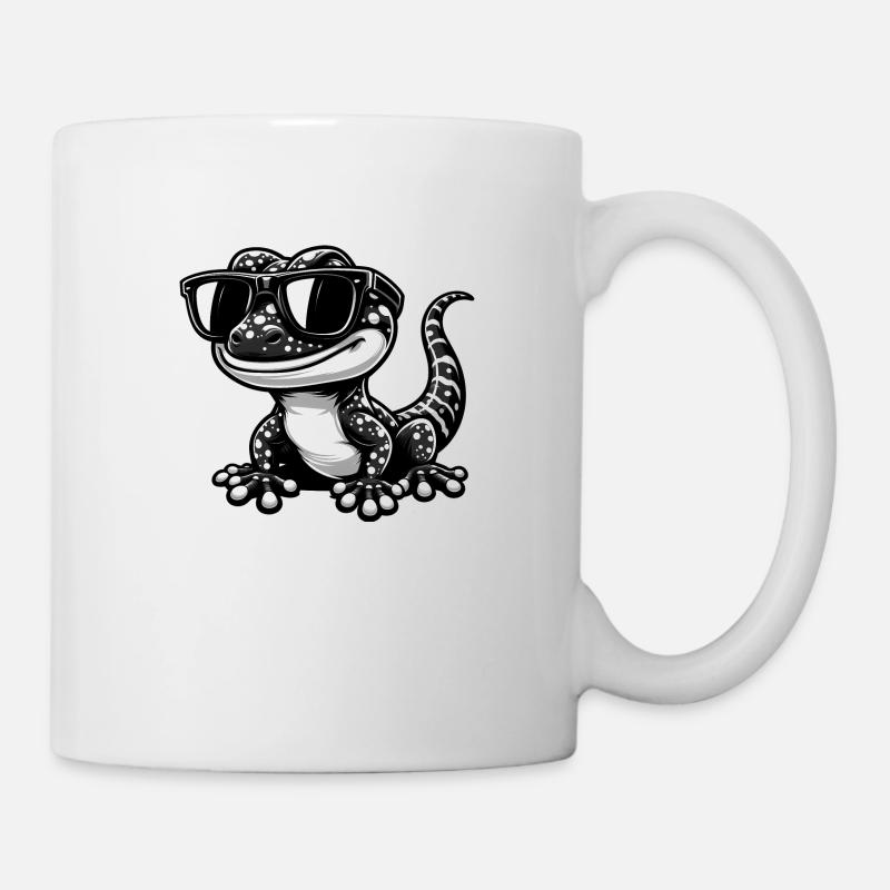 Gecko with sunglasses - Mug - white