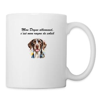 Dogue allemand rayon de soleil - Mug blanc - blanc - Droite