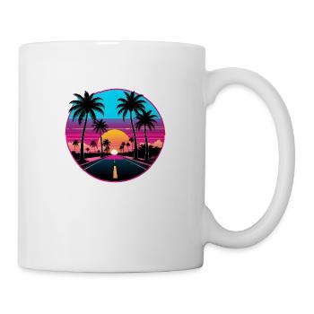 Palm tree road at sunset. - Mug - white - Right