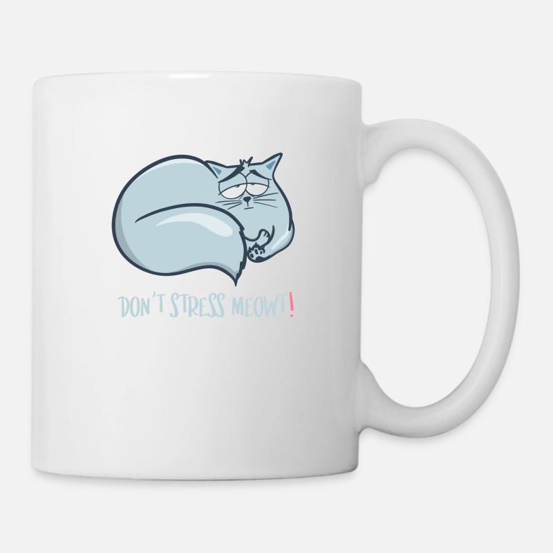 Kein Stress Katze - Tasse - Weiß