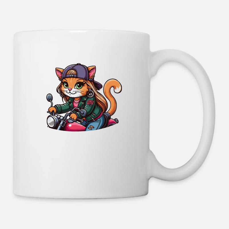 Cat Brat: biker - Mug - white