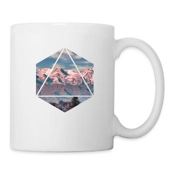 Geometrisches Alpen-Panorama Alpen Berge - Tasse - Weiß - Rechts