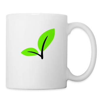 2 Green Beautiful Leaves Eco Spring Summer Nature - Mug - white - Right