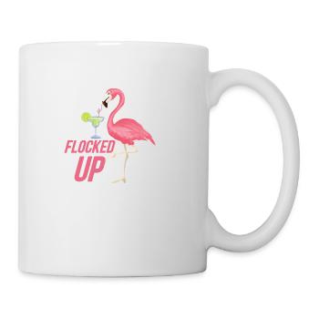 Let's Get Flocked Up Pink Bird Cute - Tasse - Weiß - Rechts