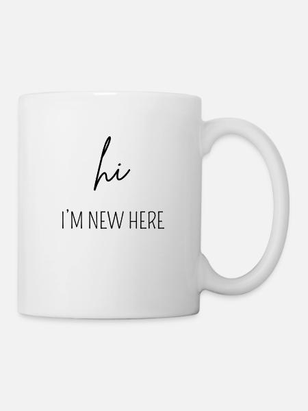 HI I'M NEW HERE | baby body Geschenk - Tasse - Weiß