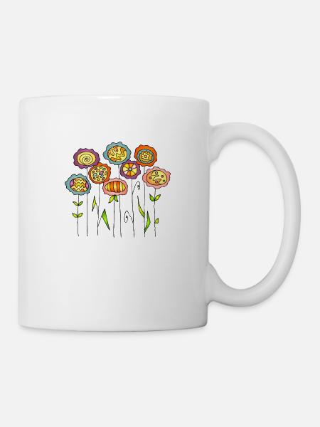 Blumen - Tasse - Weiß