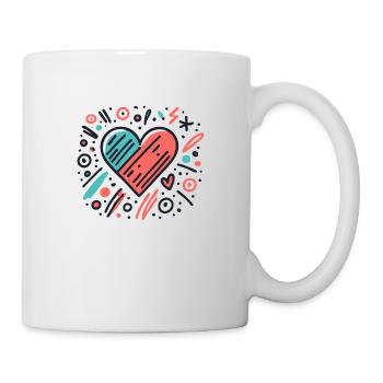 Heart painted by child - Mug - white - Right