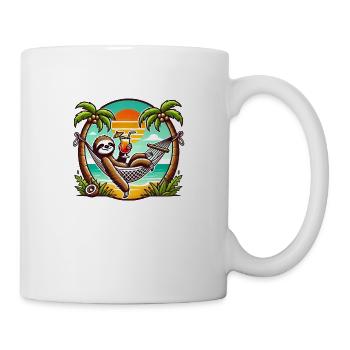 Paresseux dans le hamac - Mug blanc - blanc - Droite