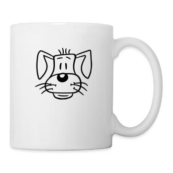 Visage de chien Petit chiot heureux Animal de compagnie - Mug blanc - blanc - Droite