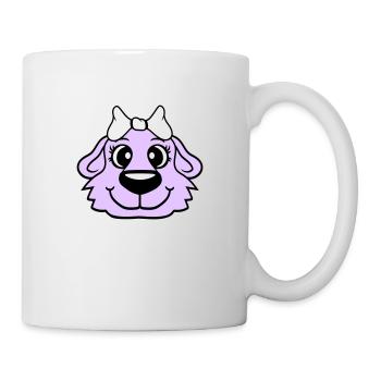 Hund Gesicht Mädchen Hübsch Schleife Weiblich Frau - Tasse - Weiß - Rechts