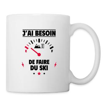 J’ai besoin de faire du ski,Ski,Skieur - Mug blanc - blanc - Droite