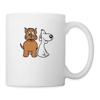 Dog Cat Two Friends Team Kitten 2 Duo Crew - Mug - white - Right