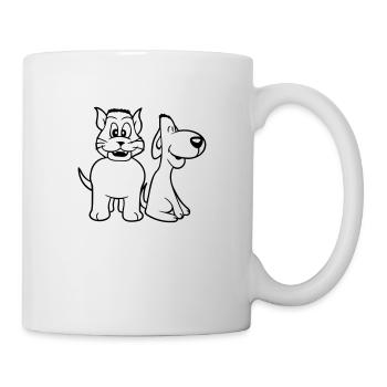 Dog Cat Two Friends Team Kitten 2 Duo Crew - Mug - white - Right