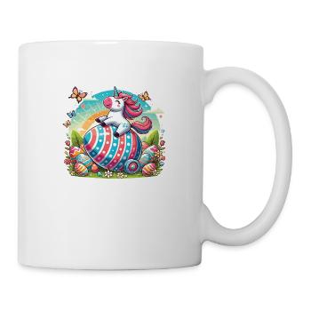 Easter Unicorn – Colorful Easter Egg Design - Mug - white - Right