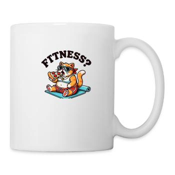 Fitness? 🍕🐱 -Cat - Mug - white - Right