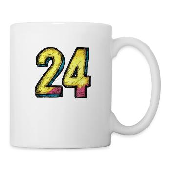 24 Zahl Bunt - Tasse - Weiß - Rechts