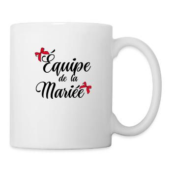 Équipe de la mariée noeud - Mug blanc - blanc - Droite