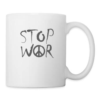 STOP WAR with Peace Sign Peace Symbol – NO WAR - Mug - white - Right