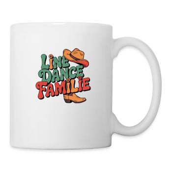 Line Dance Familie. Die ganze Familie tanzt - Tasse - Weiß - Rechts