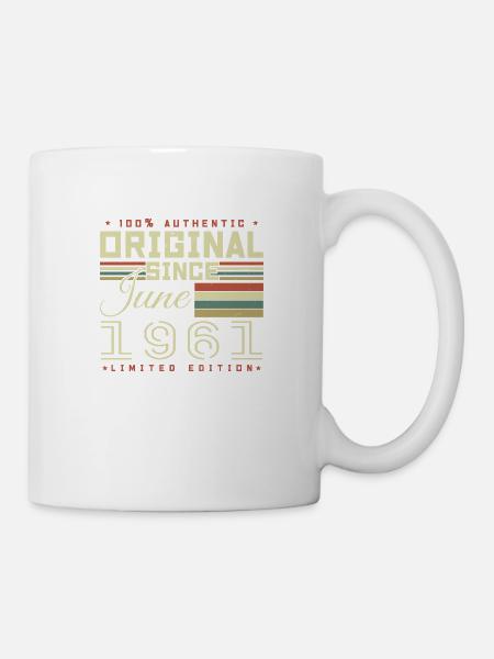 Geburtstagsgeschenk Juni 1961, Geschenk Juni 1961 - Tasse - Weiß