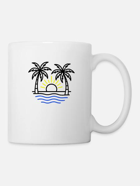 Summer Palm Trees Beach - Mug - white