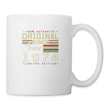 Geschenk Anniversaire Juin 1974, Geschenk Juni 1974 - Tasse - Weiß - Rechts