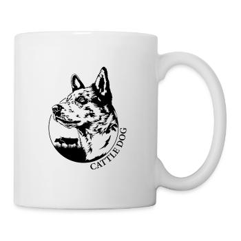 Bovin, chien, portrait, chien, chiens, Wilsigns - Mug blanc - blanc - Droite