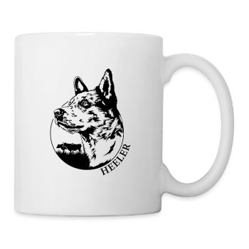 Heeler Portrait Chien Chiens Bovins Chien Wilsigns - Mug blanc - blanc - Droite