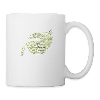 Le pouvoir des herbes – Nuage de mots en forme de feuille - Mug blanc - blanc - Droite