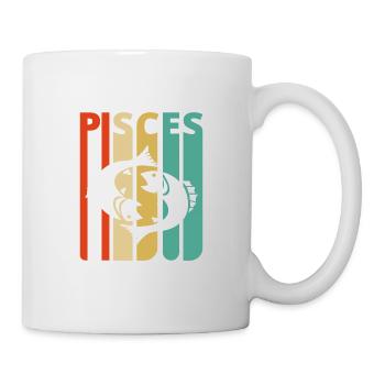 Vintage Poissons Zodiac Cadeaux pour la famille &amis - Mug blanc - blanc - Droite