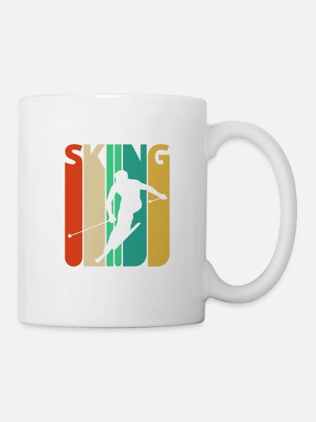 Awesome 70's Vintage Retro Skiing Gifts for Skiers - Mug - white