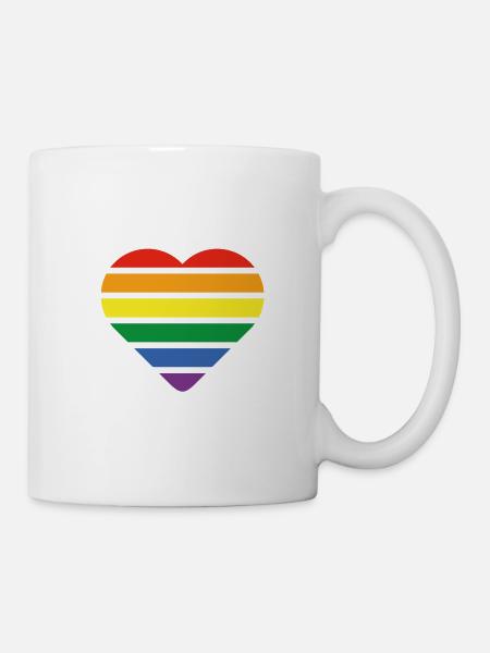LGBT Herz - Tasse - Weiß