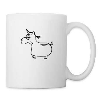 sad unicorn sketch - Mug - white - Right