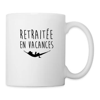Retraitée en vacances - Mug blanc - blanc - Droite