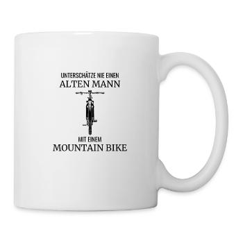 Alter Mann Mountain Bike Fahrrad - Tasse - Weiß - Rechts