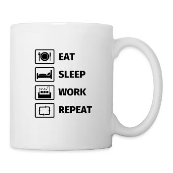 EAT SLEEP WORK REPEAT - Mug - white - Right