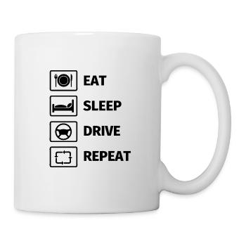 EAT SLEEP DRIVE REPEAT - DRIVER - Mug blanc - blanc - Droite