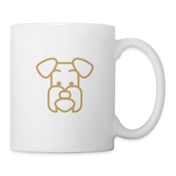 Schnauzer race de chien Polygone visage - Mug blanc - blanc - Droite