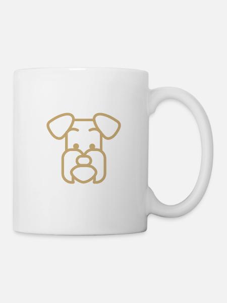Schnauzer Hunderasse Polygon Gesicht - Tasse - Weiß