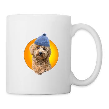 Poodle with poodle hat - Mug - white - Right