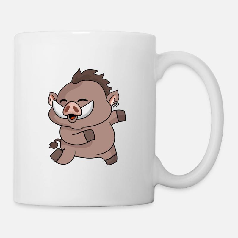 animal de danseur de sanglier dansant - Mug blanc - blanc